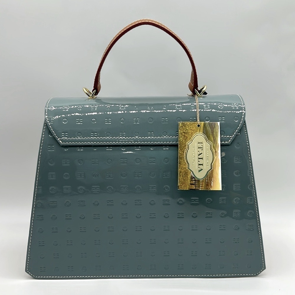 2385- Arcadia Women’s Crossbody Bag Made In Italy Patent Leather NWT - Picture 6 of 14